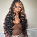 HoomyHair Deep Wave Highlight Color 13x6 HD Lace Front Human Hair Wig