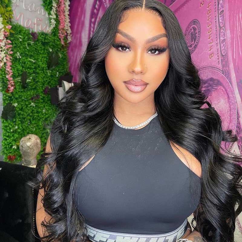 HoomyHair Graceful Wavy 13x6 Undetectable Skin Melt Lace Front Human Hair Wig