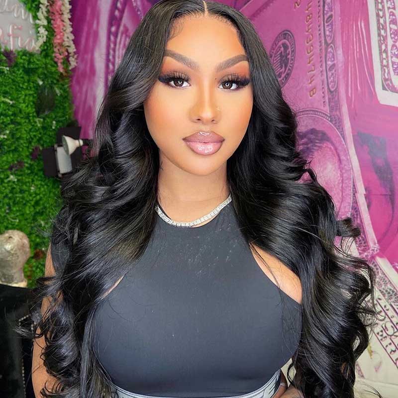 HoomyHair Graceful Wavy 13x6 Undetectable Skin Melt Lace Front Human Hair Wig