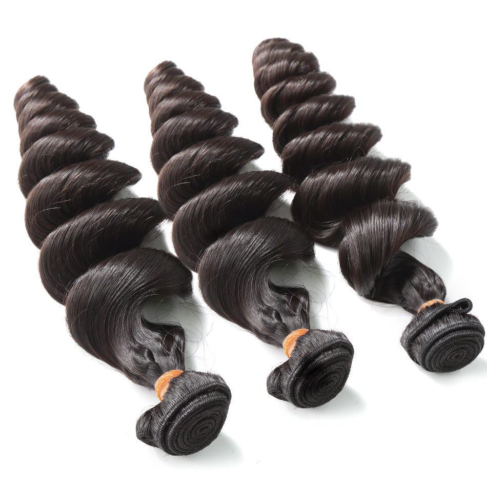 HoomyHair Loose Wave 10A TOP Quality Virgin Hair 3 Bundles with 13X4 HD Frontal