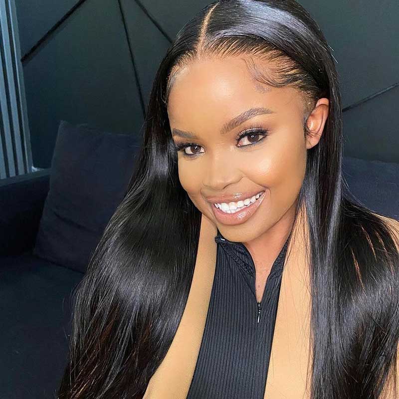 HoomyHair Silky Straight 13x4 HD Lace Front Wig Undetectable Skin Melt Human Hair Lace Wig