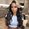 HoomyHair Wavy 13x6 HD Lace Front Human Hair Wig Highlight Color 🐿