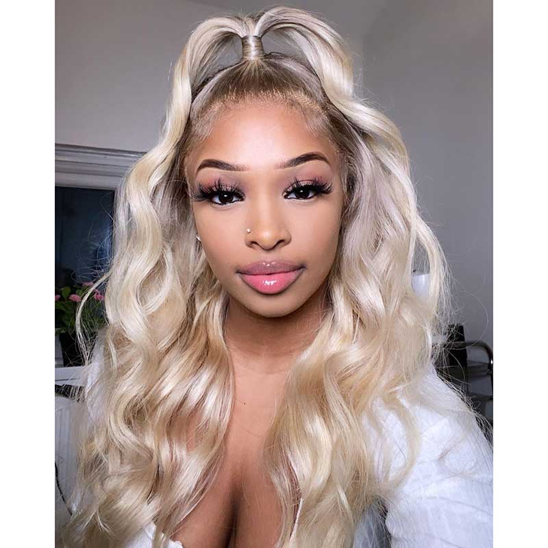 HoomyHair Wavy #30/Blonde Color 13x6 HD Lace Front Human Hair Wig