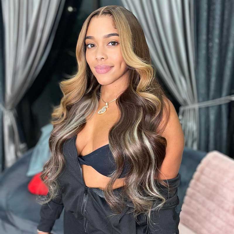HoomyHair Wavy Caramel Cocoa Cream 13x6 HD Lace Front Human Hair Wig