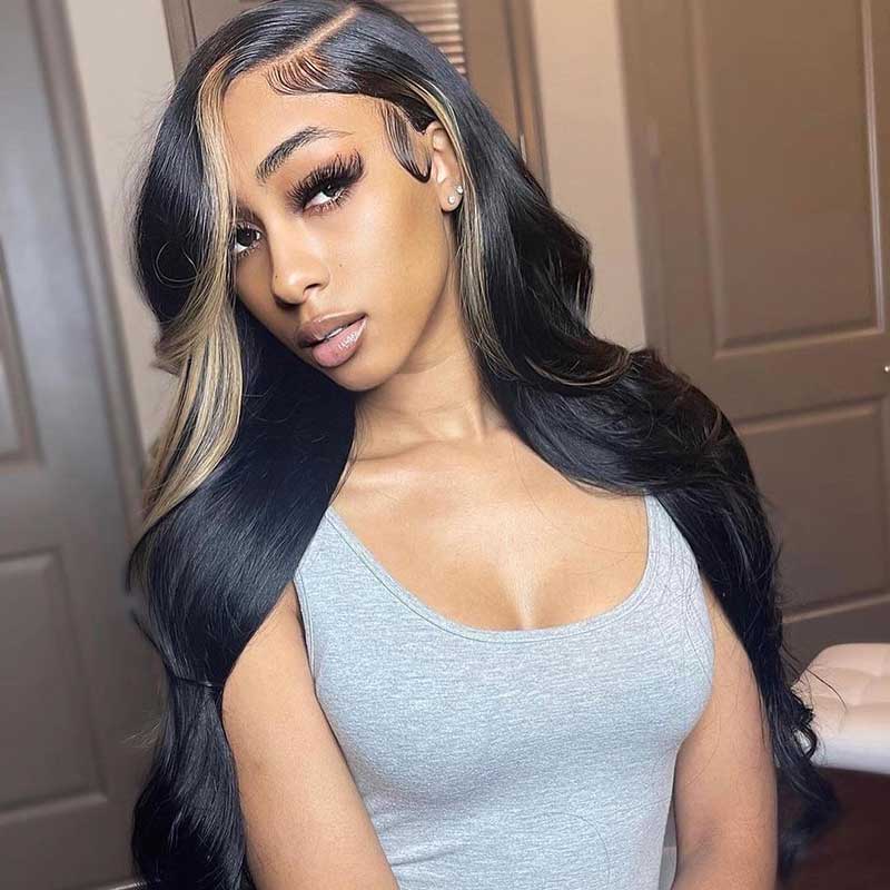 HoomyHair Wavy Highlight Color 🐿 13x6 HD Lace Front Human Hair Wig
