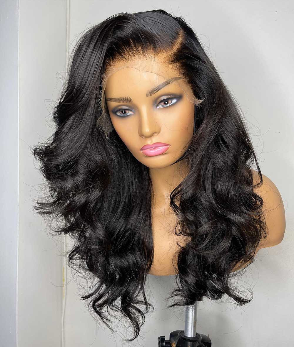 HoomyHair Pre-Styled 13x4 HD Lace Front Wig Graceful Wavy Human Hair Lace Wig