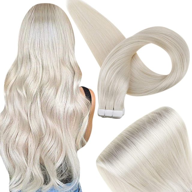 Wholesales Russian 100% Remy Human Hair Extension, Super Blue Tape Hair
