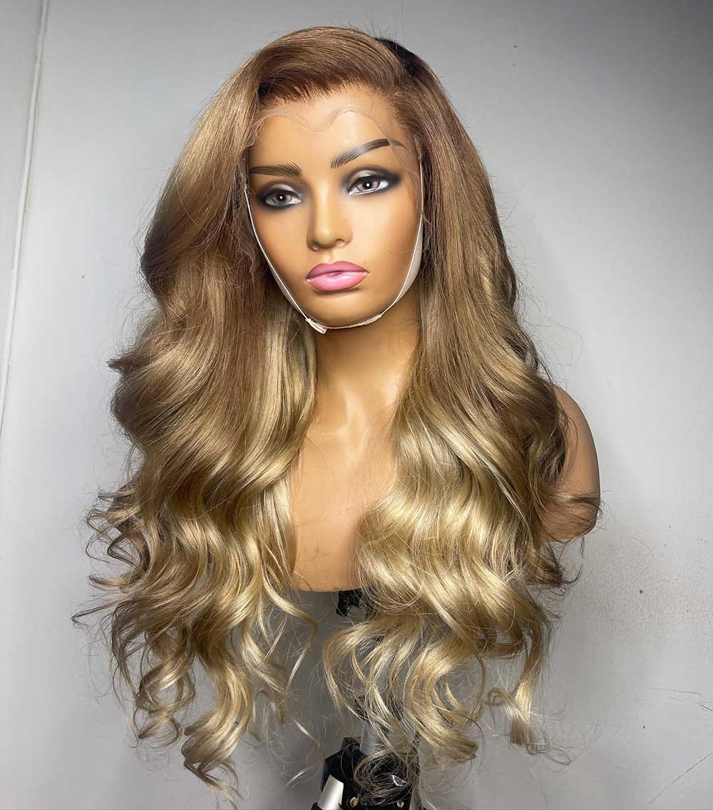 WHITNEY | Full Lace Wig Multidimensional Blondes Film Lace Indian Virgin Human Hair Wig