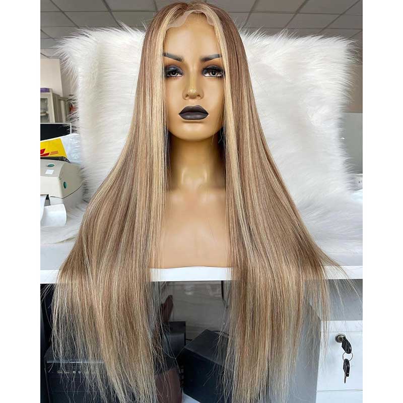 HoomyHair Straight #613 Ash Blonde Color 13x6 HD Lace Front Human Hair Wig